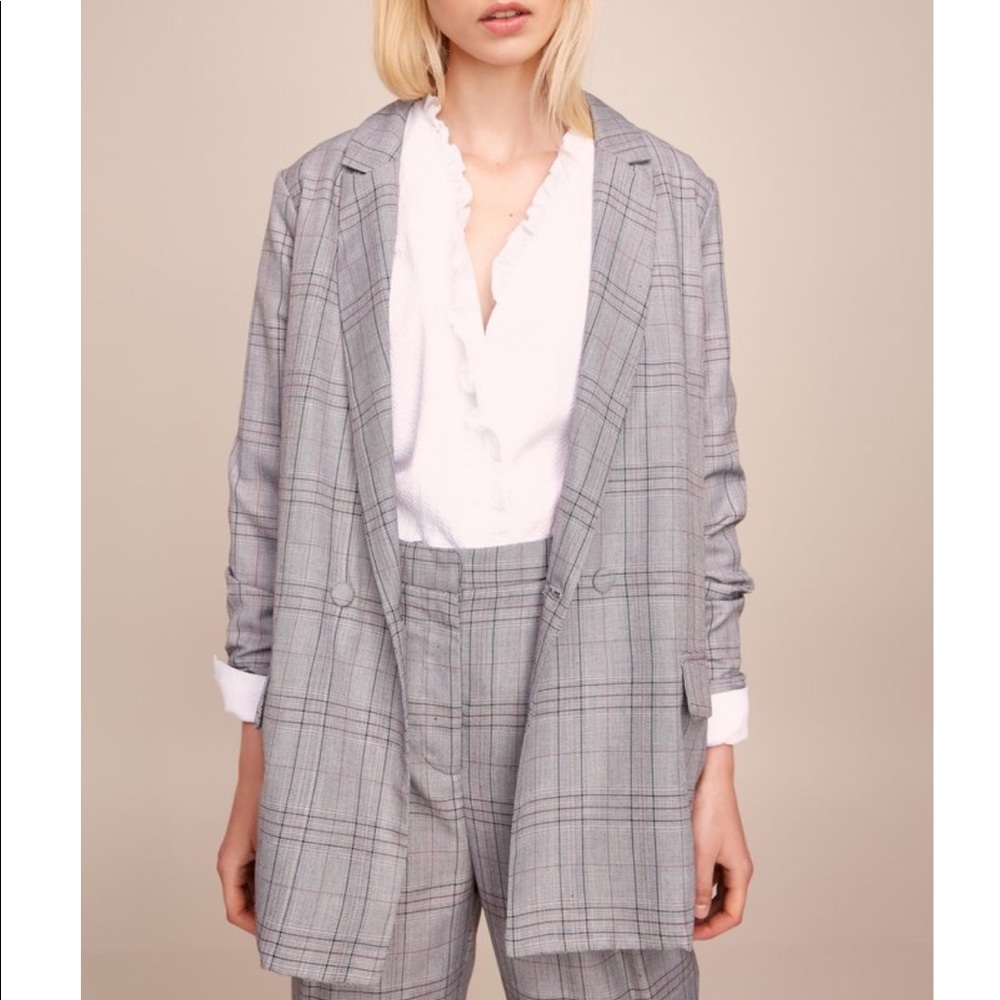 Plaid Double Breasted Blazer